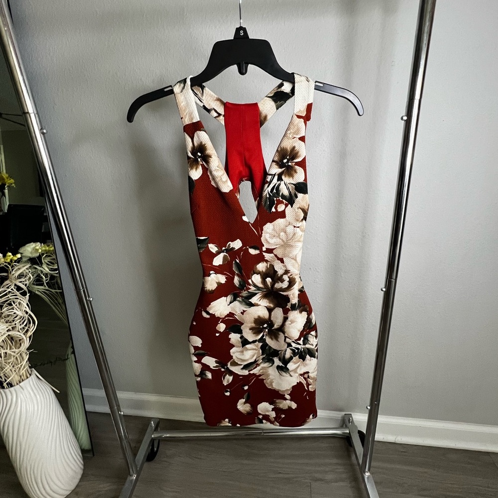 Red flower dress